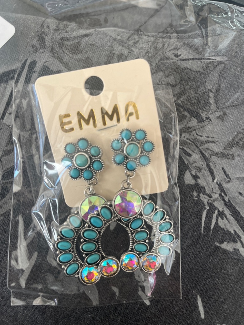 EMMA Turquoise Floral Dangle Earrings